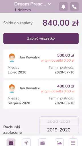 Aplikacja i dziennik Kidsview screenshot