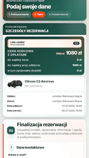 BEEP.rent - najem aut screenshot