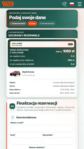 BEEP.rent - najem aut screenshot