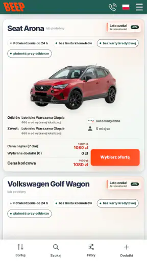 BEEP.rent - najem aut screenshot