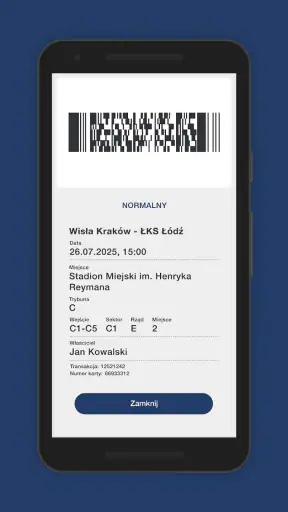 Bilety Wisła Kraków screenshot