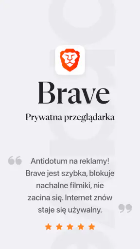 Brave prywatna przeglądarka screenshot