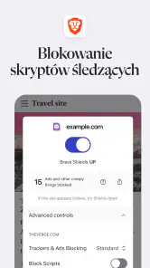 Brave prywatna przeglądarka screenshot