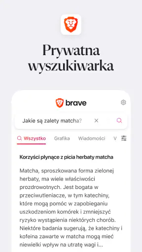 Brave prywatna przeglądarka screenshot