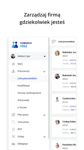 Comarch HRM screenshot