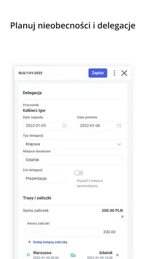 Comarch HRM screenshot