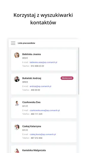 Comarch HRM screenshot
