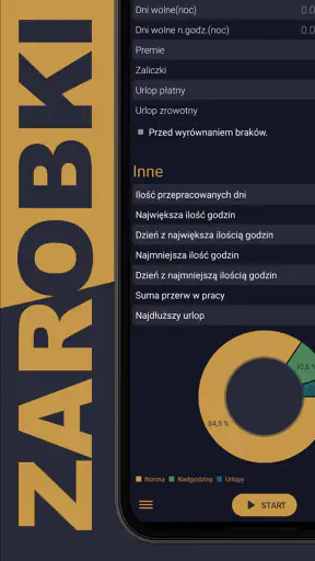 Czas pracy i zarobki screenshot