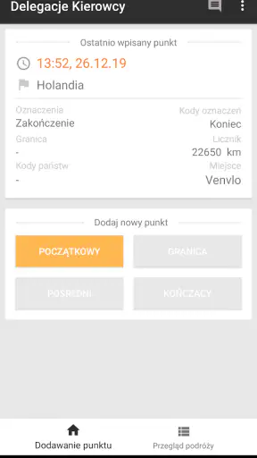 Delegacje kierowcy - granice,  screenshot