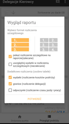 Delegacje kierowcy - granice,  screenshot