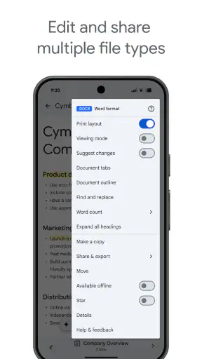 Dokumenty Google screenshot