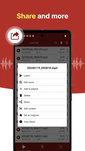 dyktafon - łatwy rejestrator screenshot
