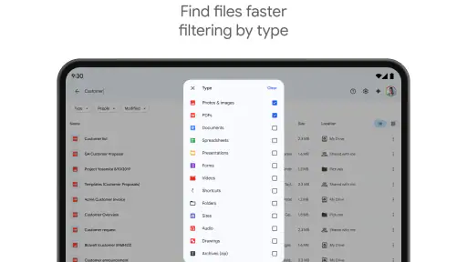 Dysk Google screenshot