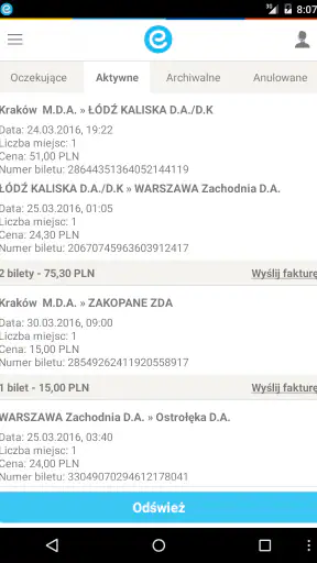 e-podróżnik: bilety i rozkłady screenshot