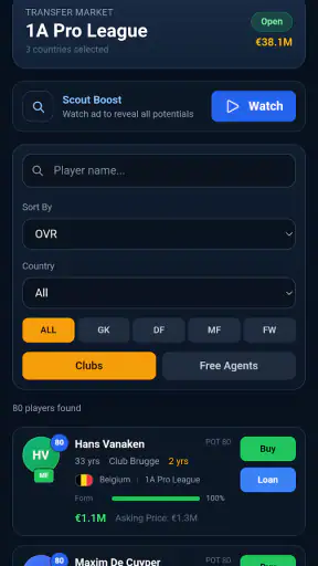 eDirector™ Football Manager 26 screenshot