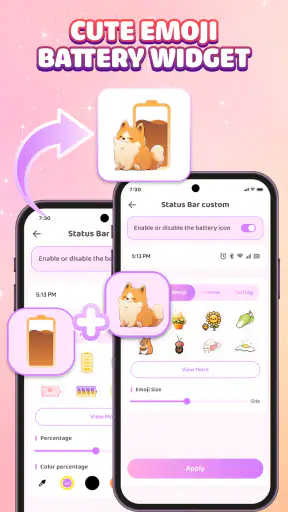 Emoji Battery Icon Customize screenshot