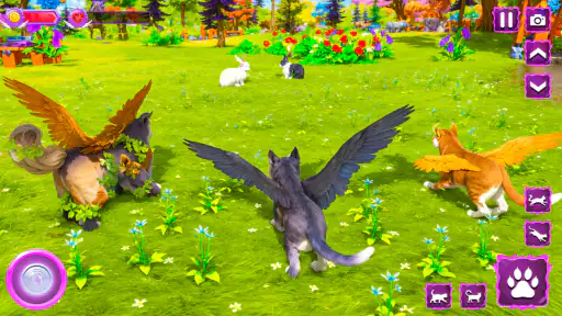 Flying Wild Cat Care Sim 3D screenshot