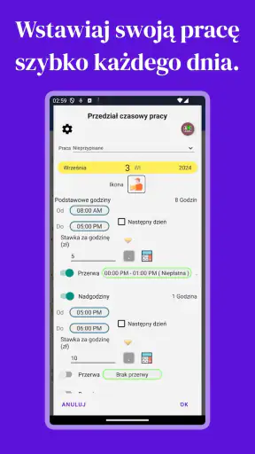 Godziny pracy 4b screenshot