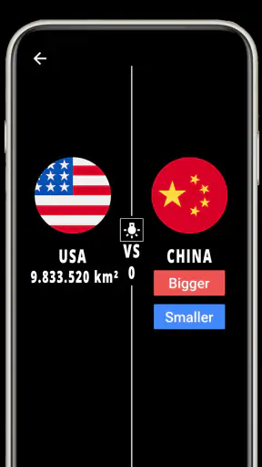 Higher or Lower : Country Area screenshot