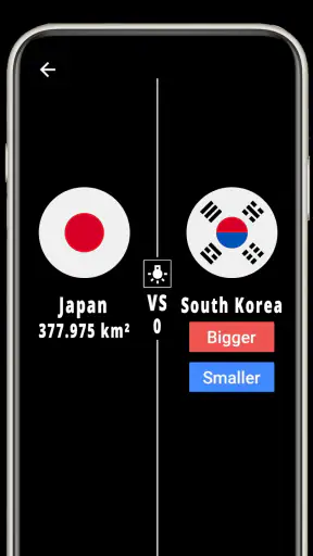 Higher or Lower : Country Area screenshot