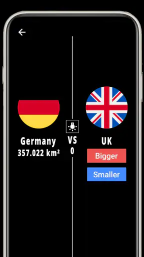 Higher or Lower : Country Area screenshot