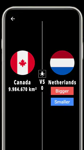 Higher or Lower : Country Area screenshot