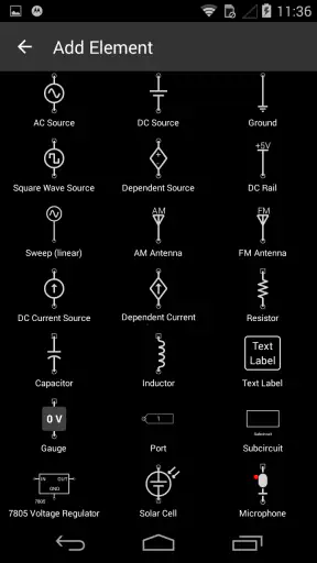 iCircuit Electronics Simulator screenshot