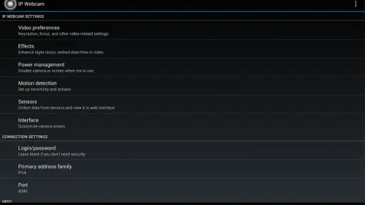 IP Webcam screenshot