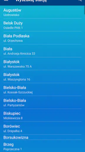 Jakość powietrza w Polsce screenshot