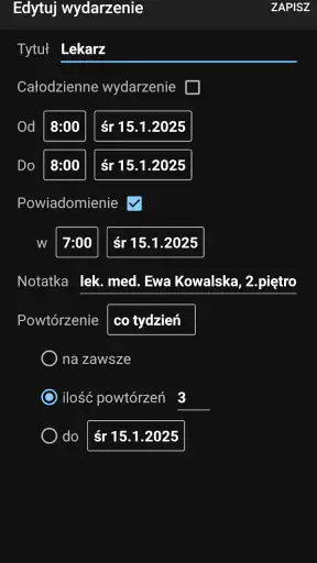 Kalendarz PL screenshot
