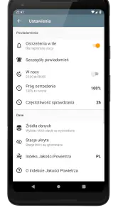 Kanarek - ostrzeżenia o smogu screenshot