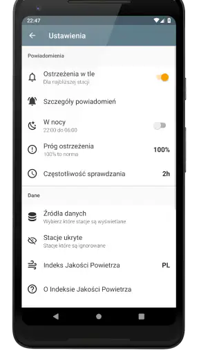Kanarek - ostrzeżenia o smogu screenshot