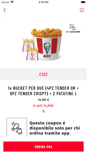 KFC Italia screenshot