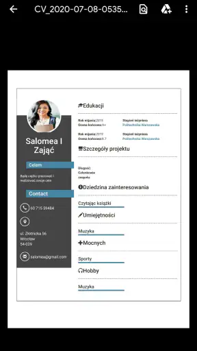 Kreator CV screenshot