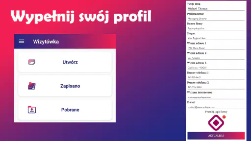 Kreator wizytówek screenshot