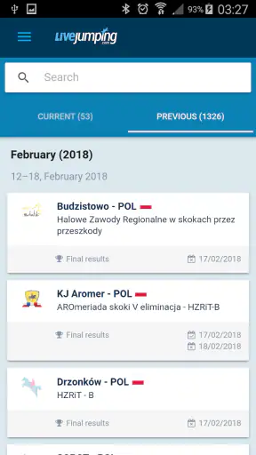 LiveJumping (ZawodyKonne.com) screenshot