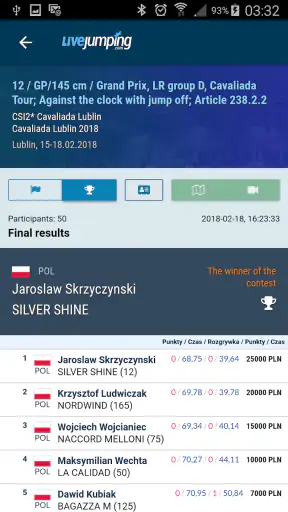 LiveJumping (ZawodyKonne.com) screenshot