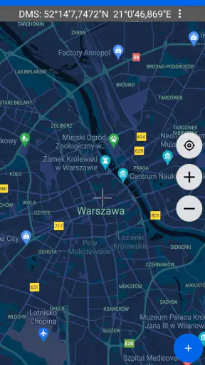 Mapa współrzędnych GPS screenshot