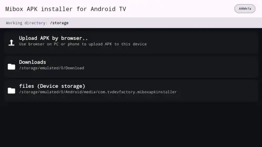 Mibox APK installer Android TV screenshot