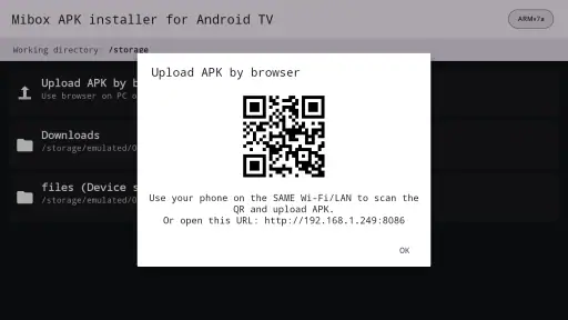Mibox APK installer Android TV screenshot