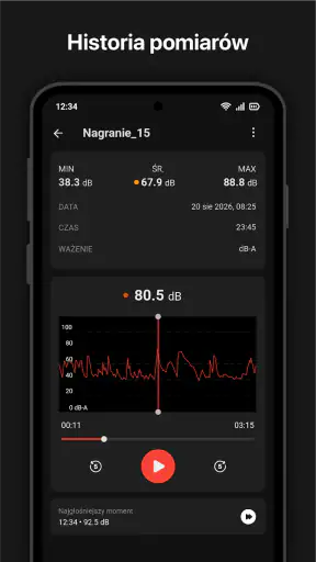 Miernik dźwięku : SPL meter screenshot