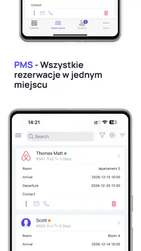 mobile-calendar hotel manager screenshot