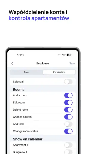 mobile-calendar hotel manager screenshot