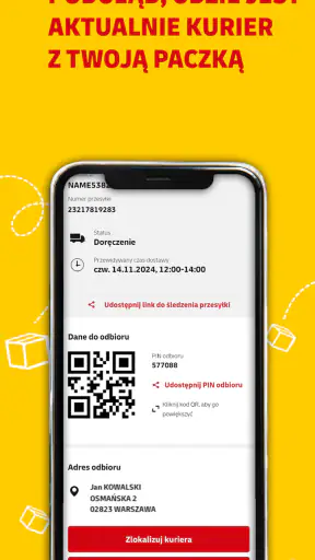 Mój DHL screenshot