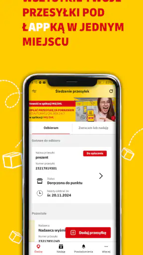 Mój DHL screenshot