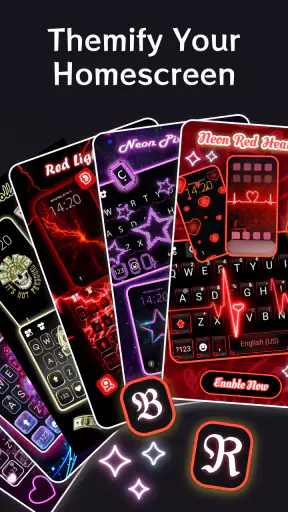 Motywy Neon Red Heartbeat screenshot