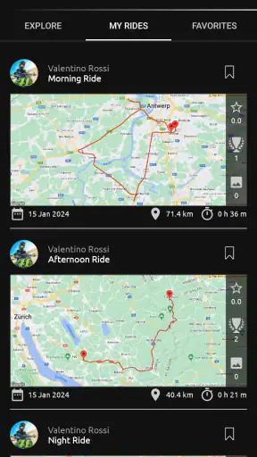 MyRide – Motorcycle Routes screenshot