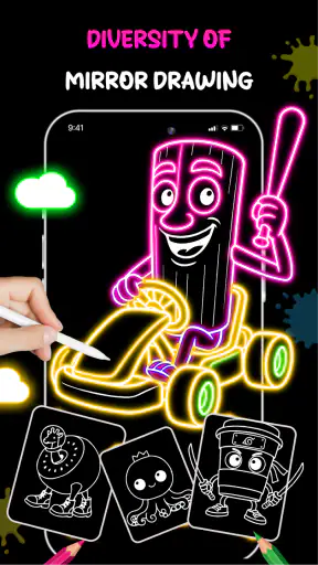 Neon Draw - Glow Doodle Art screenshot
