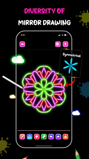 Neon Draw - Glow Doodle Art screenshot