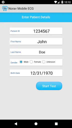 Norav Mobile ECG screenshot